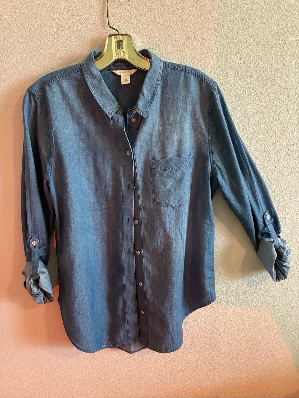 Women’s Denim Button-Up Tunic Shirt - Blue